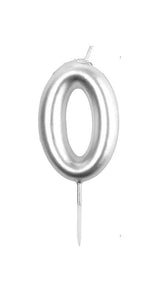 VELA NUMERO 0 PLATEADA